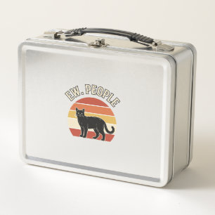 Lunch Box Chat Noir Drôle Ew Personnes Design Rétro Vintage_