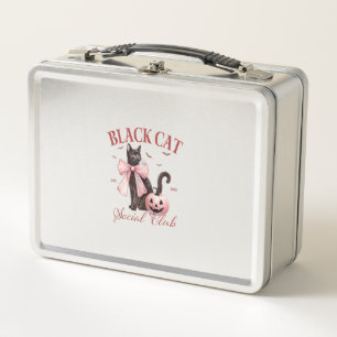 Lunch Box Chat noir Halloween Coquette Social Club Bow rose