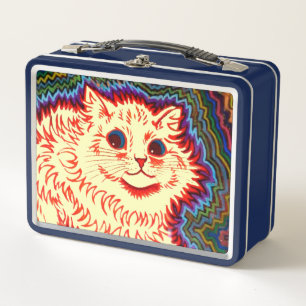 Lunch Box Chat psychédélique vintage par Louis Wain