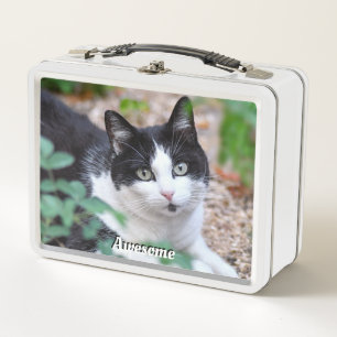 Lunch Box Chat Tuxedo Noir & Blanc Photo personnalisé