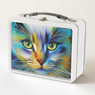 Lunch Box Chaton siamois coloré de près
