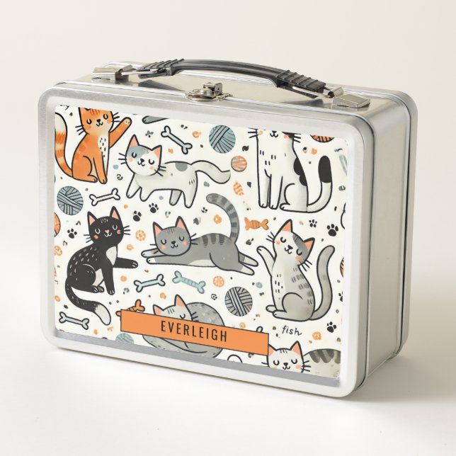 Lunch Box Chats et fils personnalisés (Devant)