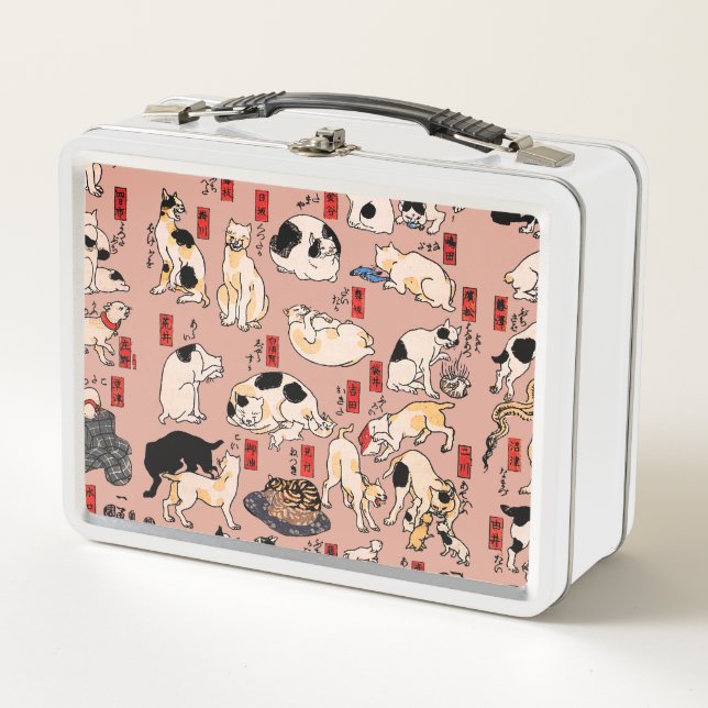 Lunch Box chats japonais Ukiyo-e Funny kitty (Devant)