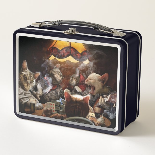 Lunch Box Chats jouant au poker (Devant)