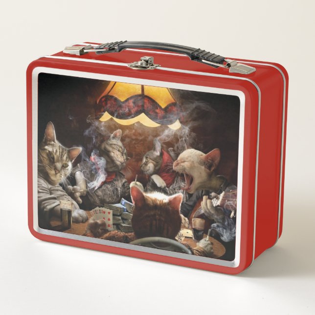 Lunch Box Chats jouant au poker (Devant)
