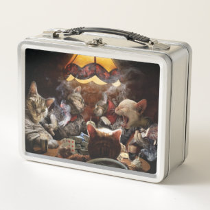 Lunch Box Chats jouant au poker