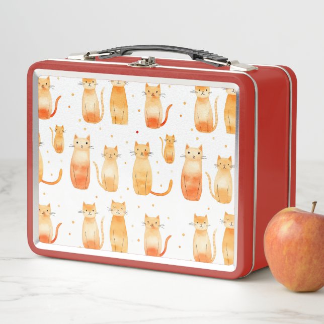 Lunch Box Chats Kitty Orange (En situation)