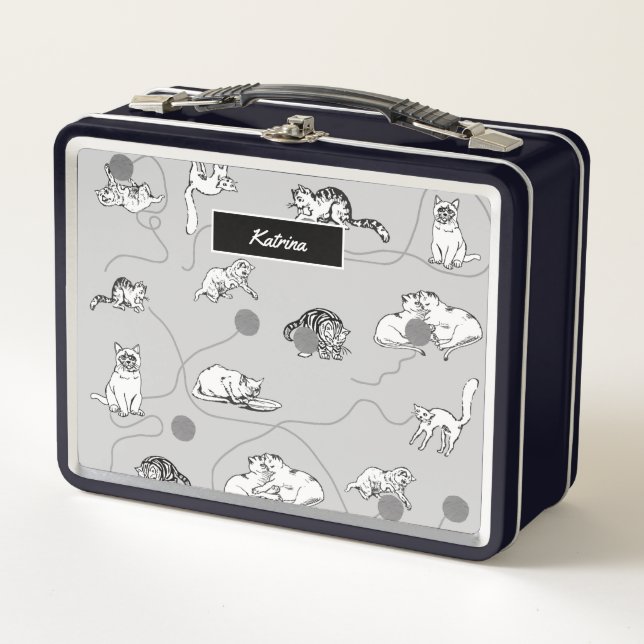 Lunch Box Chats mignons Jouer et être Motif coquin (Devant)