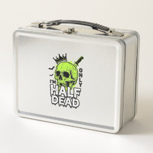 Lunch Box Chemise à gravure vintage Halloween crâne à moitié
