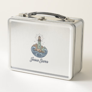 Lunch Box Chemise chrétienne vintage phare Jésus Sauve_1