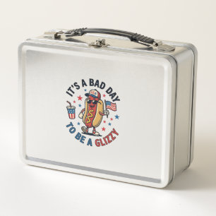 Lunch Box Chemise de gravure vintage de hot dog patriotique