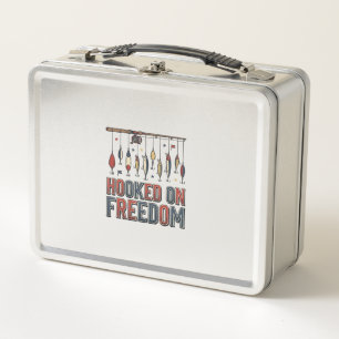 Lunch Box Chemise de pêche patriotique Hooked On Freedom Des