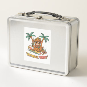 Lunch Box Chemise de vacances sur la plage vache highland mi