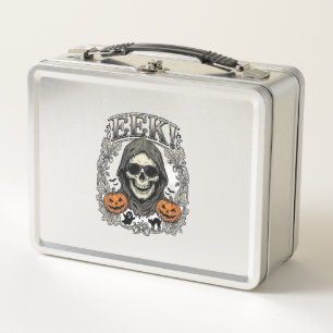Lunch Box Chemise Graphique Crâne Halloween Gravure Vintage
