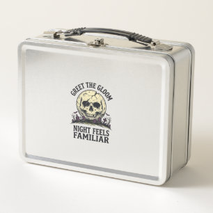 Lunch Box Chemise graphique de crâne de lune effrayant Hallo