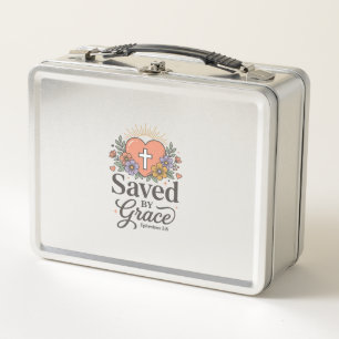 Lunch Box Chemise vectorielle chrétienne florale Sauvé par l