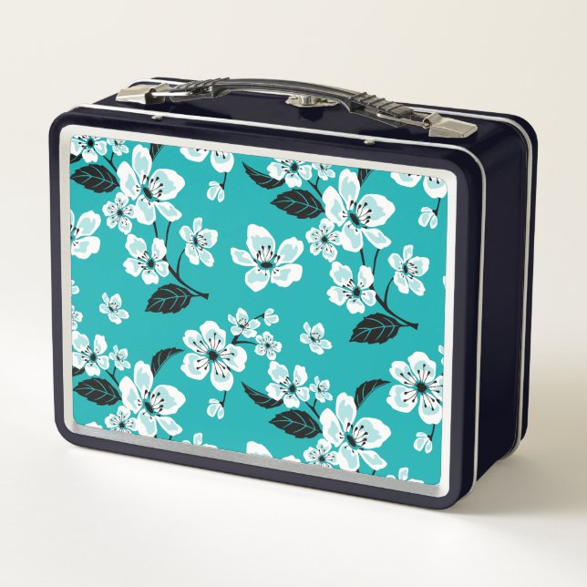 LUNCH BOX CHERRY BLOSSOM - SAKURA (TEAL) (Dos)