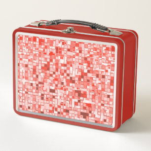 Lunch Box Chevauchement de petits carrés, tons de rouge ou d