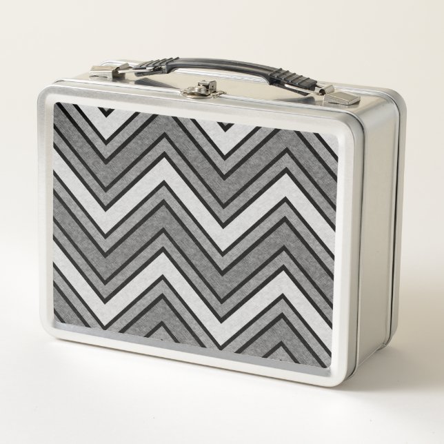 Lunch Box chevron croquis gris et noir (Devant)