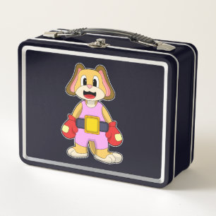 Lunch Box Chien à la boxe avec gants de boxe