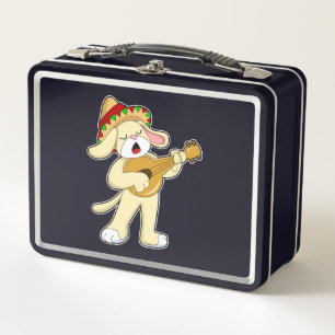Lunch Box Chien à la musique avec guitare