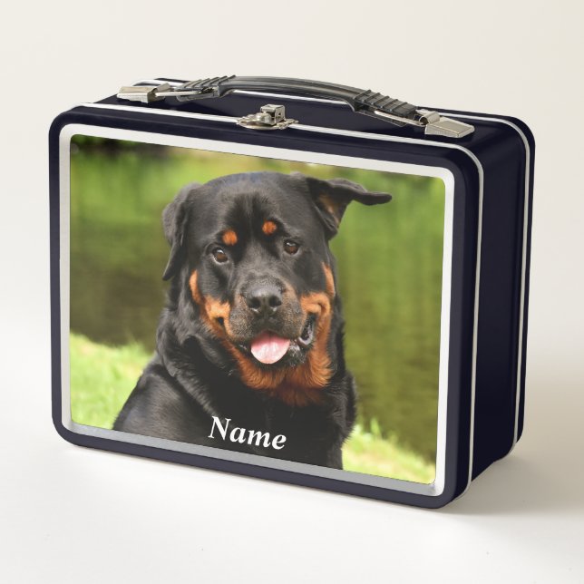 Lunch Box Chien chiot noir et tan Rottweiler (Devant)