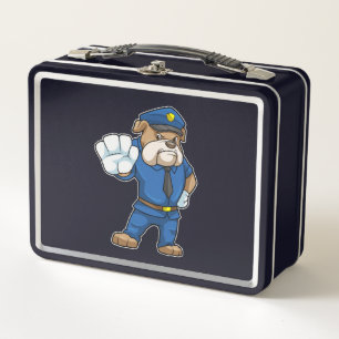 Lunch Box Chien en policier avec uniforme
