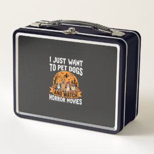 Lunch Box Chiens drôles d'Halloween Vecteur de films d'horre