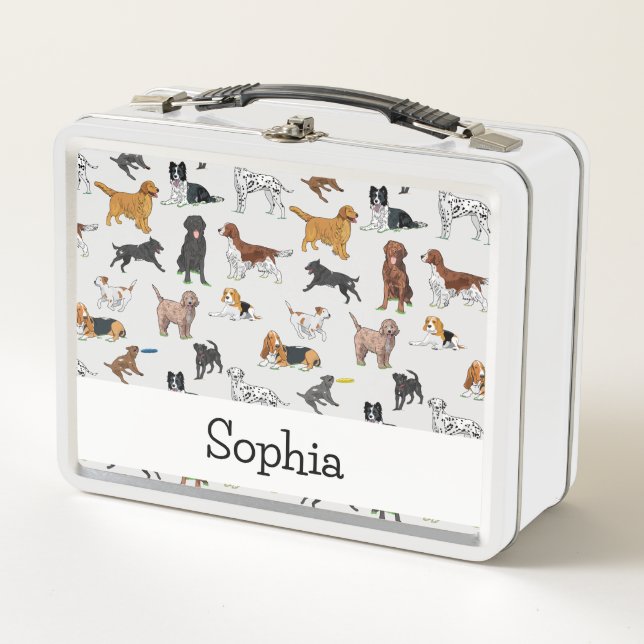 Lunch Box Chiens mignons personnalisés illustrations Motif (Devant)