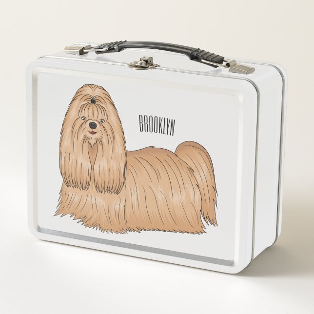 Lunch Box Chih tzu long cheveux dessin de chien (Devant)