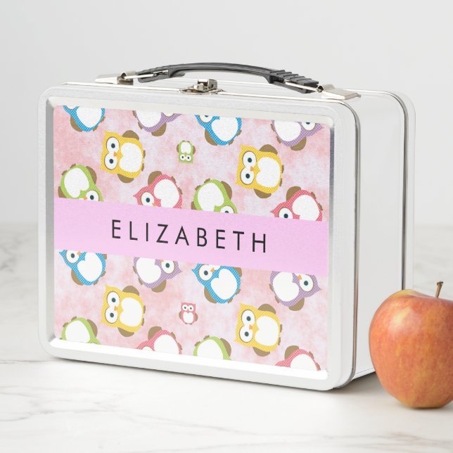 Lunch Box Chouettes mignonnes, Chouette Motif, Chouettes col (En situation)