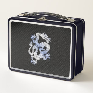 Lunch Box Chrome comme Dragon sur Black Snake Peau Imprimer