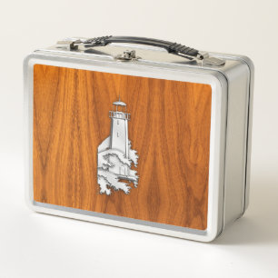 Lunch Box Chrome comme phare sur bois de teck