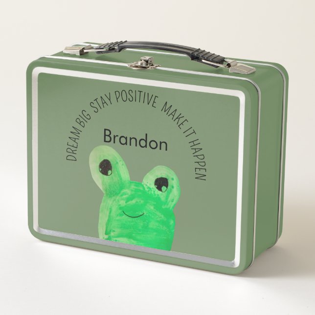 Lunch Box Citation inspirante personnalisée Cute frog (Devant)