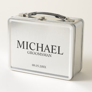 Lunch Box Classic Personnalisé Groomsman Metal Boîte Cadeau