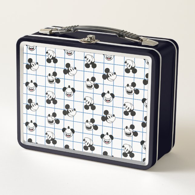 Lunch Box Classic Smiling Mickey Mouse Grid Pattern (Devant)