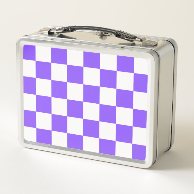 Lunch Box Classic visual purple checkerboard  (Dos)