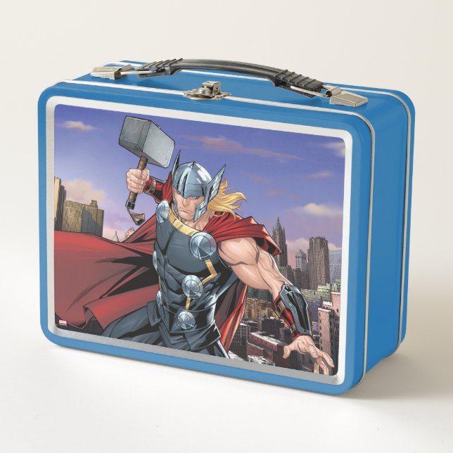 Lunch Box Classique Avengers | Thor Leaping Avec Mjolnir (Devant)