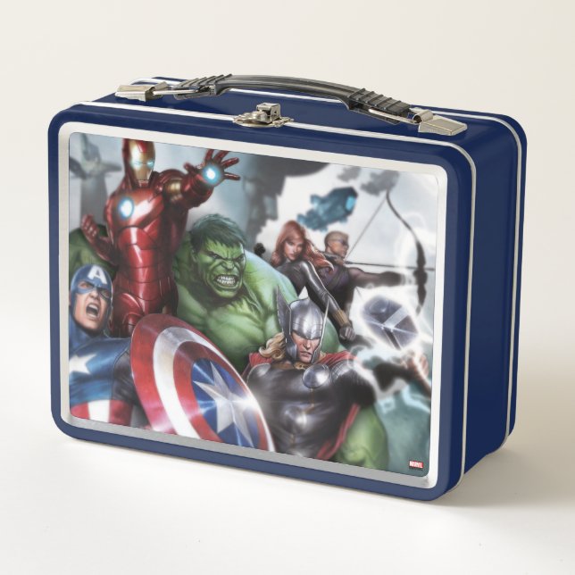 Lunch Box Classiques Avengers | Prêt pour le combat Dessin (Devant)