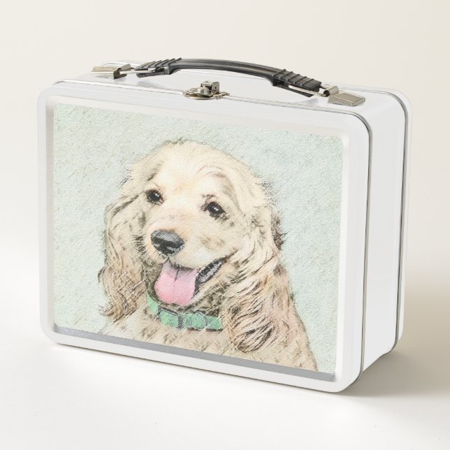 Lunch Box Cocker Spaniel Buff Peinture - Art Chien original (Devant)