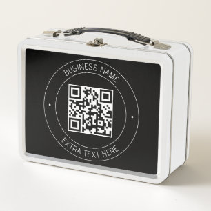Lunch Box Code QR et texte modifiable   Noir et blanc