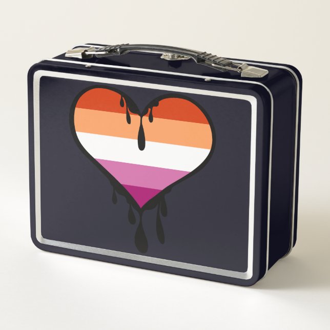 Lunch Box Coeur de goutte de fierté lesbienne (Dos)