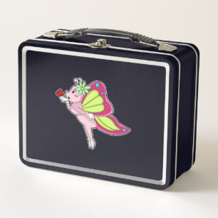 Lunch Box Coeur en fleurs papillon