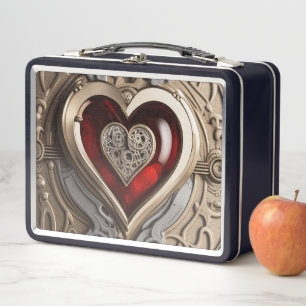 Lunch Box Coeur Steampunk - Amour mécanique complexe