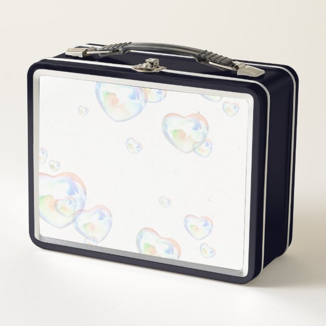Lunch Box Coeurs de verre sur blanc (Devant)