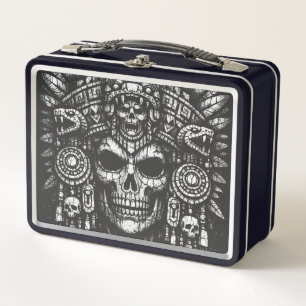 Lunch Box Coiffe de crâne aztèque par BurnsInHell