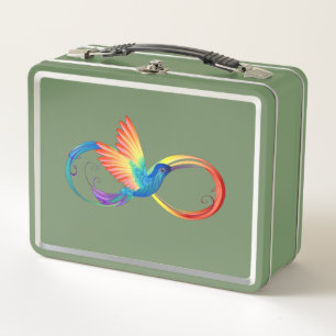 Lunch Box Colibri arc-en-ciel avec symbole Infinity