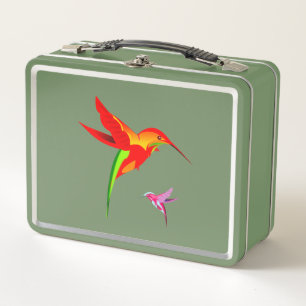 Lunch Box Colibri Orange Jaune Et Vert