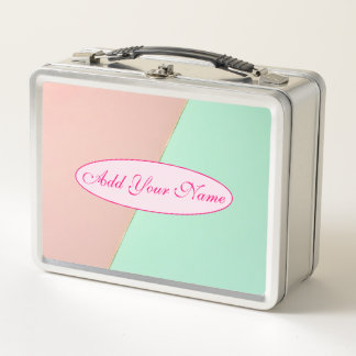 Lunch Box Collection Abstrait Tendance Rose Pâle Menthe