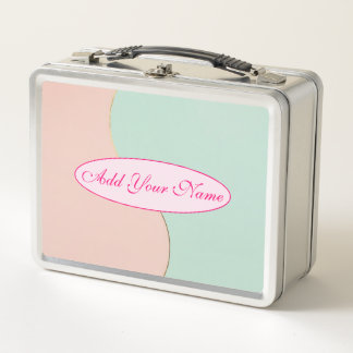 Lunch Box Collection Moderne Abstraite Rose Pâle Menthe